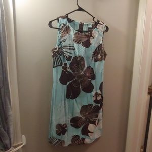 Blue & Brown Sheath Dress